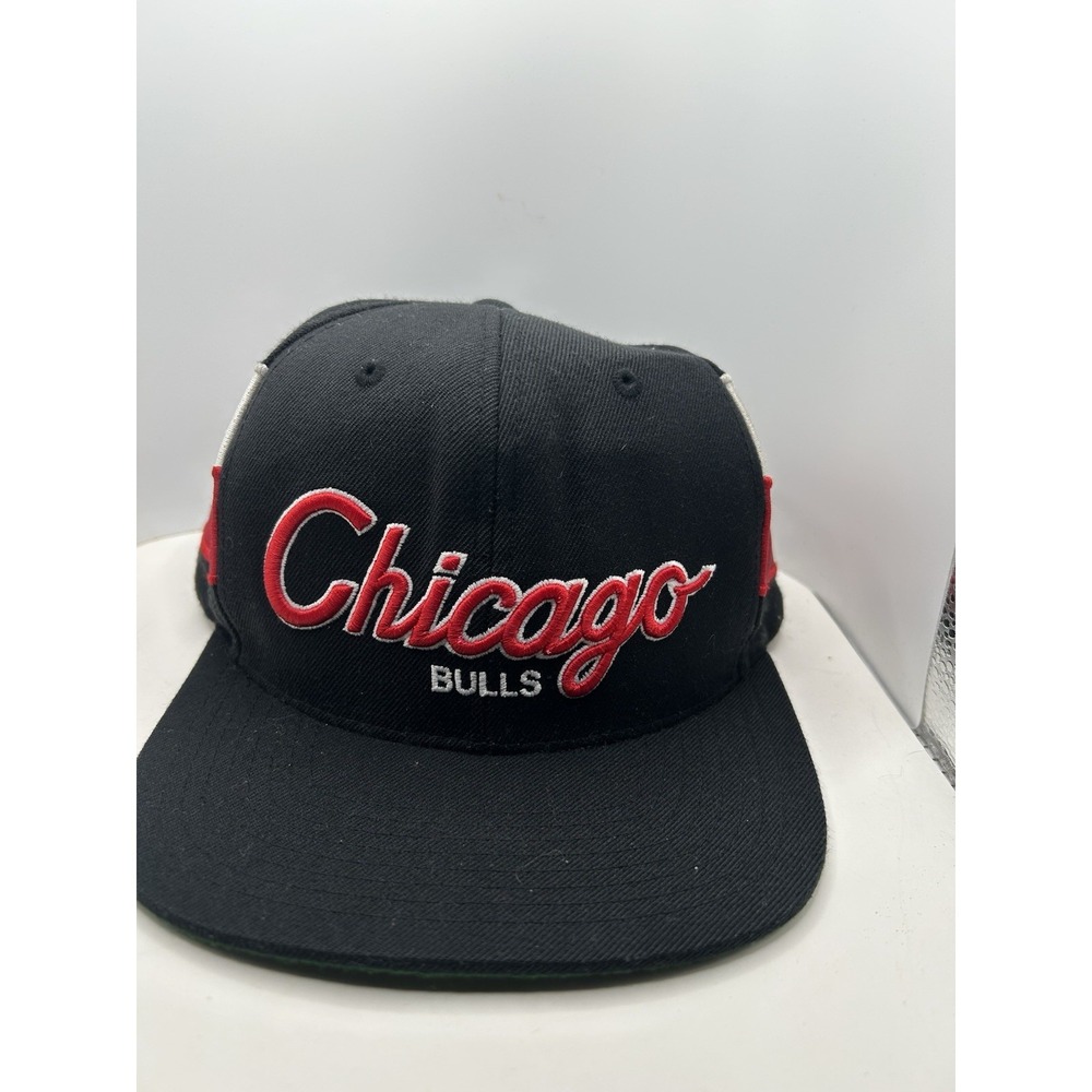 Mitchell & Ness‎ Chicago Bulls Black Jersey Stripe Patch Snapback Hat NBA Rare